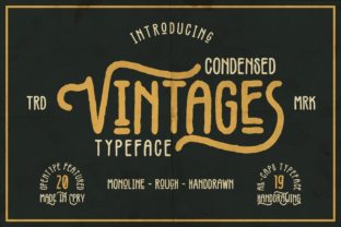 Vintages Font: A Modern Monoline Display Type